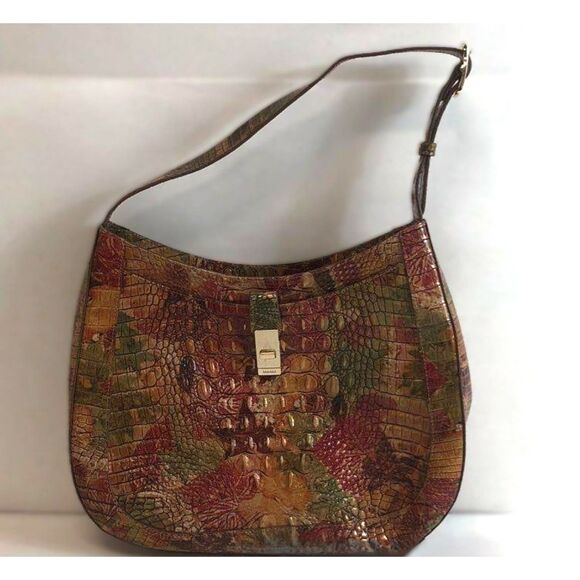 Brahmin Multicolor Johanna Foliage Melbourne Embossed Shoulder Bag W/ Zipper - Picture 1 of 6
